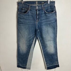 Seven For All Mankind Jeans Kiki Women's Size 29 Denim Straight Leg Blue Pockets